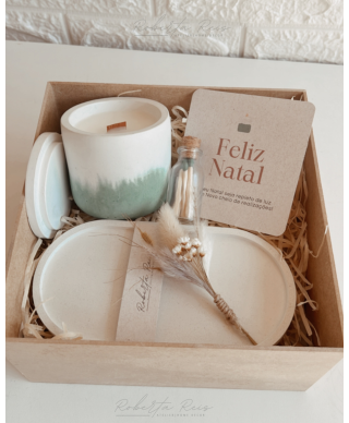 Kit Natal - Bandeja e Vela Aromática Biscoito de Gengibre