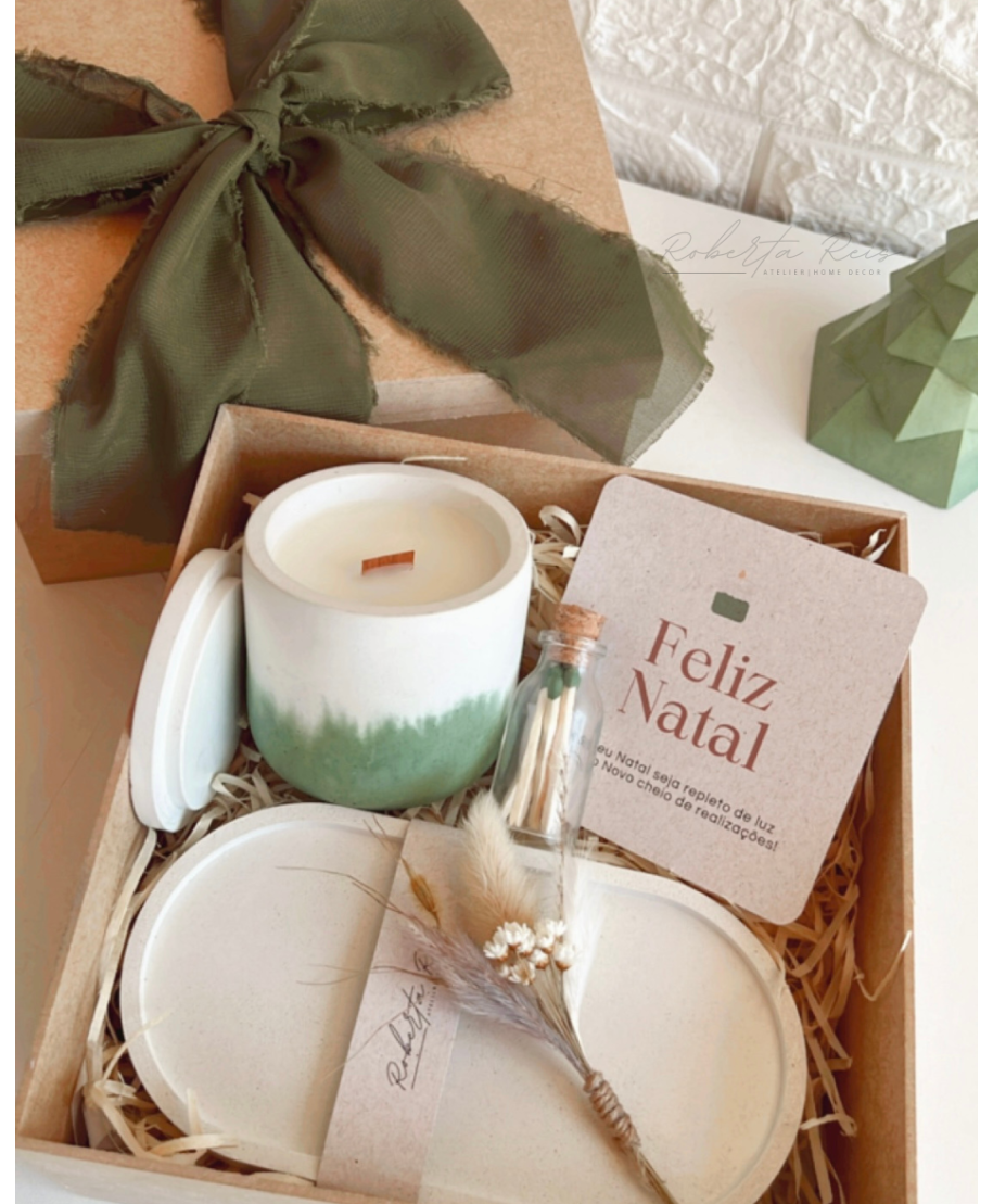 Kit Natal - Bandeja e Vela Aromática Biscoito de Gengibre
