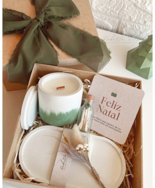 Kit Natal - Bandeja e Vela Aromática Biscoito de Gengibre