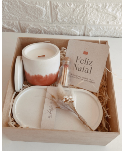 Kit Natal - Bandeja e Vela Aromática Cereja e Avelã