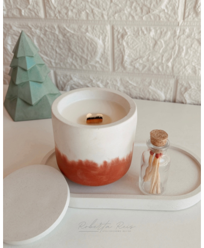 Kit Natal - Bandeja e Vela Aromática Cereja e Avelã