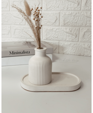 Vaso Canelado Pequeno Off White