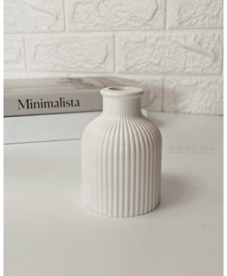 Vaso Canelado Pequeno Off White