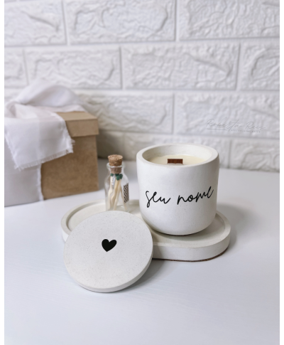 Kit Vela Aromática Personalizada e Bandeja