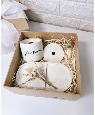 Kit Vela Aromática Personalizada e Bandeja