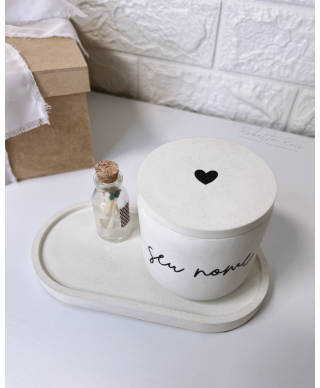 Kit Vela Aromática Personalizada e Bandeja