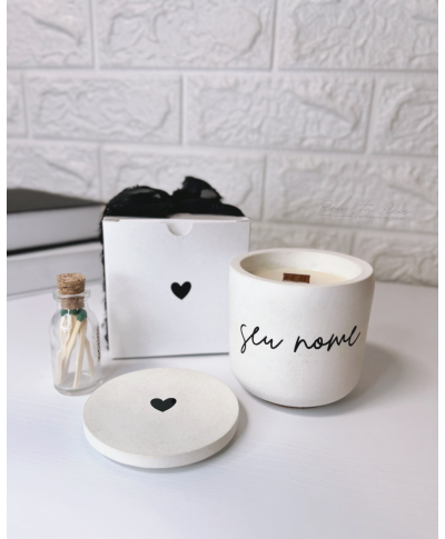 Vela Aromática no Pote Cimento Personalizado
