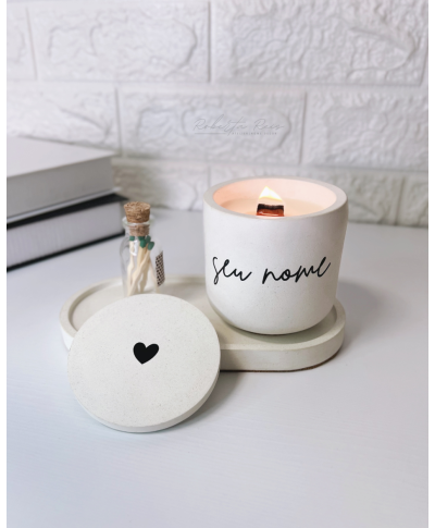 Kit Vela Aromática Personalizada e Bandeja