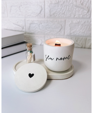Kit Vela Aromática Personalizada e Bandeja