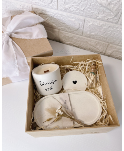 Kit Vela Aromática com Bandeja - bença avó e avô