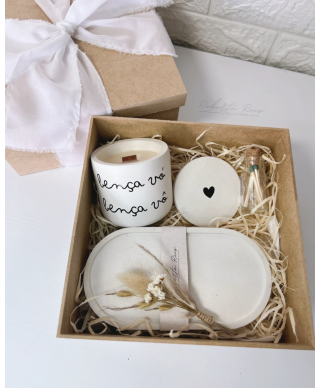 Kit Vela Aromática com Bandeja - bença avó e avô