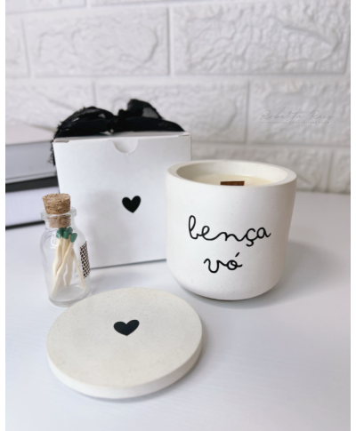 Vela Aromática no Pote Artesanal  - bença avó e avô