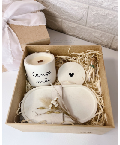Kit Vela Aromática com Bandeja - bença mãe e pai