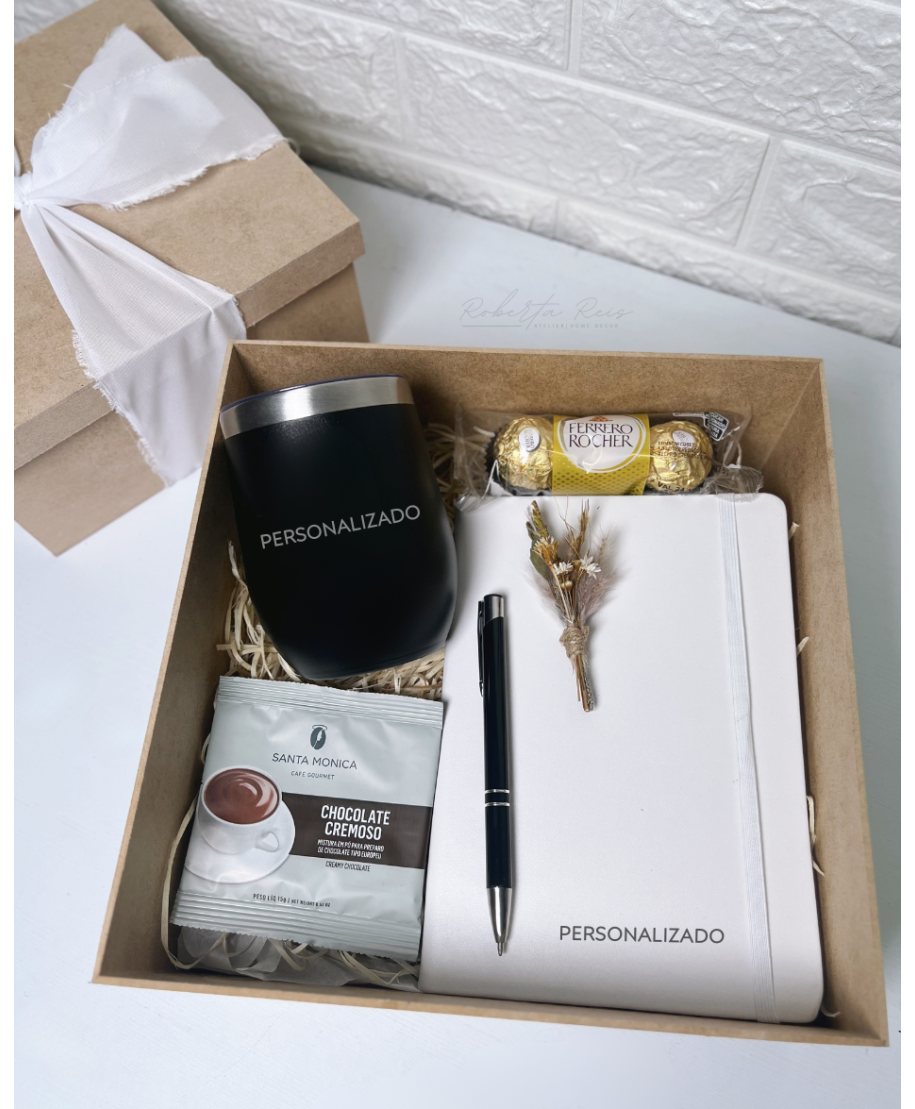 Kit Presente Caderneta e Copo Térmico Personalizado