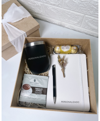 Kit Presente Caderneta e Copo Térmico Personalizado