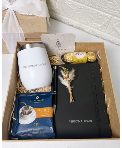Kit Natal Caderneta e Copo Térmico Personalizado