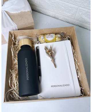 Kit Presente Caderneta e Garrafa Personalizada