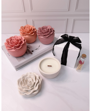 Vela Aromática Artesanal – Pote Floral Peônia